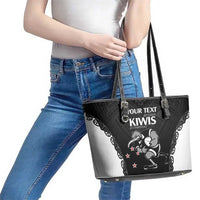 Aotearoa Rugby Custom Leather Tote Bag Maori Kiwi - Mascot Style LT14 - Polynesian Pride