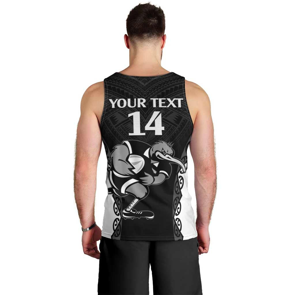Aotearoa Rugby Custom Men Tank Top Maori Kiwi - Mascot Style LT14 - Polynesian Pride