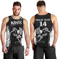 Aotearoa Rugby Custom Men Tank Top Maori Kiwi - Mascot Style LT14 - Polynesian Pride