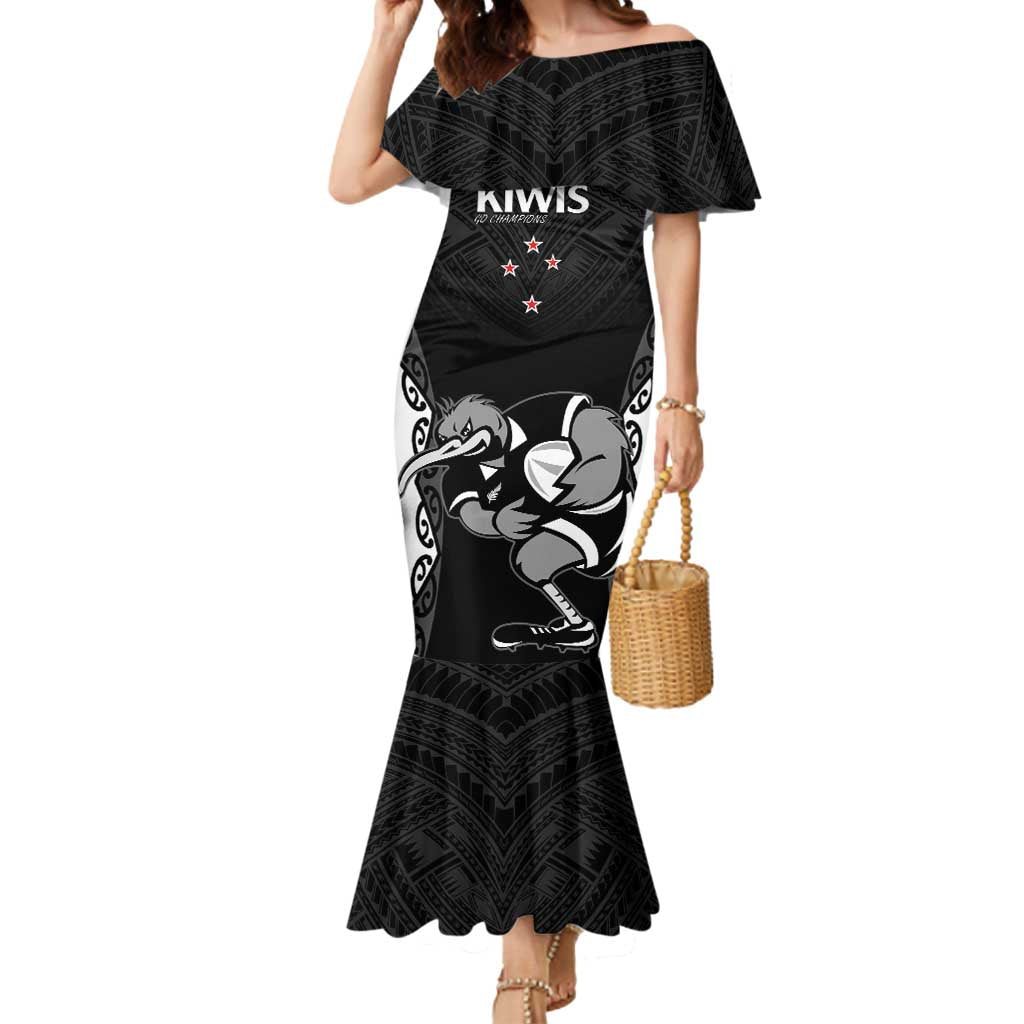 Aotearoa Rugby Custom Mermaid Dress Maori Kiwi - Mascot Style