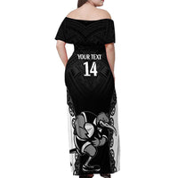 Aotearoa Rugby Custom Off Shoulder Maxi Dress Maori Kiwi - Mascot Style LT14 - Polynesian Pride