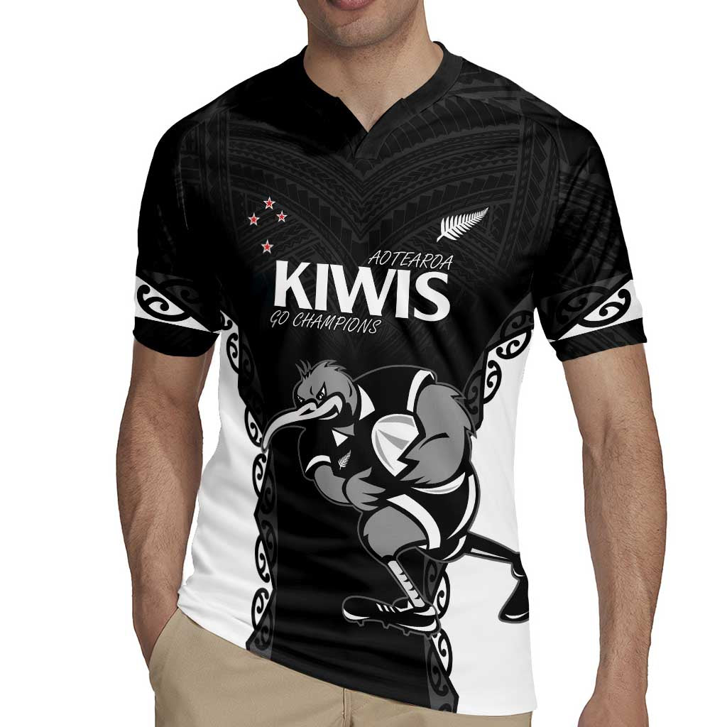Aotearoa Rugby Custom Rugby Jersey Maori Kiwi - Mascot Style LT14 - Polynesian Pride