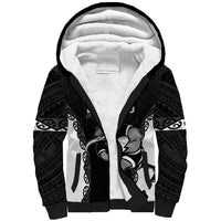 Aotearoa Rugby Custom Sherpa Hoodie Maori Kiwi - Mascot Style LT14 Unisex Black - Polynesian Pride