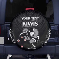 Aotearoa Rugby Custom Spare Tire Cover Maori Kiwi - Mascot Style LT14 - Polynesian Pride