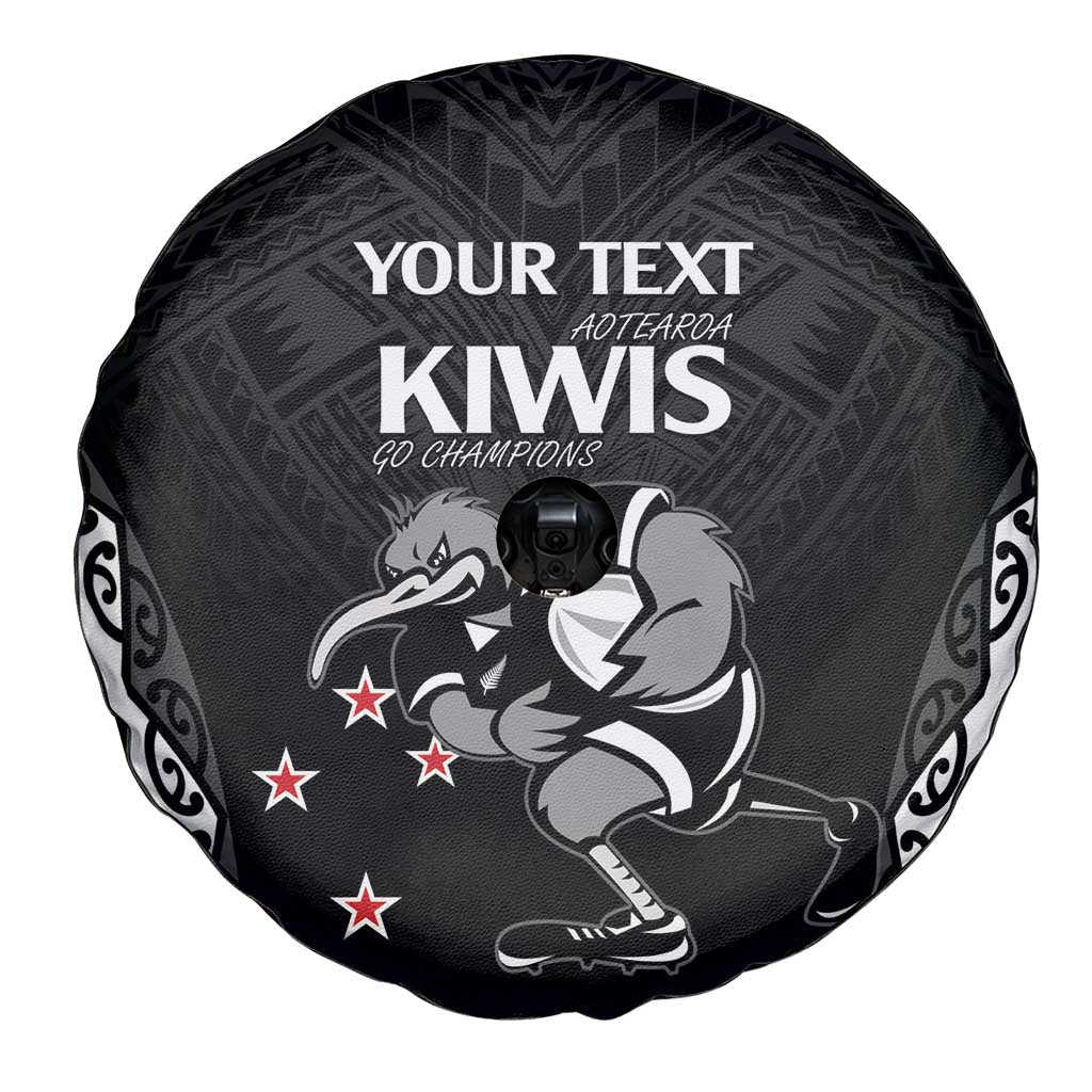 Aotearoa Rugby Custom Spare Tire Cover Maori Kiwi - Mascot Style LT14 - Polynesian Pride