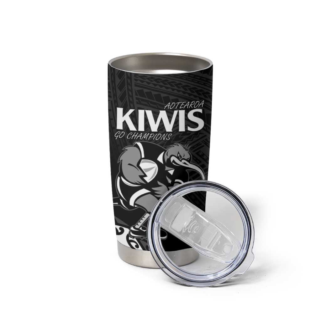 Custom Aotearoa Rugby Tumbler Cup Maori Kiwi - Mascot Style LT14 - Polynesian Pride