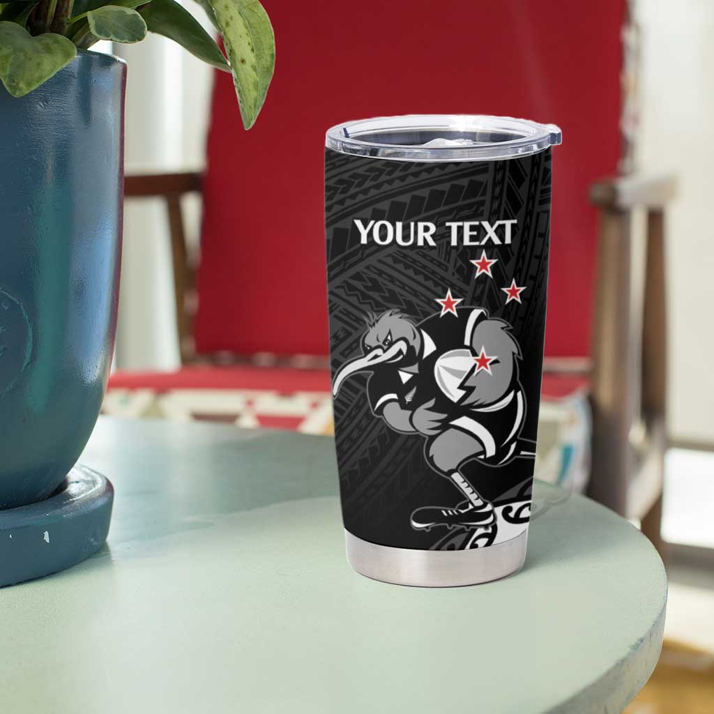 Custom Aotearoa Rugby Tumbler Cup Maori Kiwi - Mascot Style LT14 - Polynesian Pride