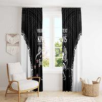 Aotearoa Rugby Custom Window Curtain Maori Kiwi - Mascot Style LT14 - Polynesian Pride