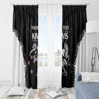 Aotearoa Rugby Custom Window Curtain Maori Kiwi - Mascot Style LT14 - Polynesian Pride
