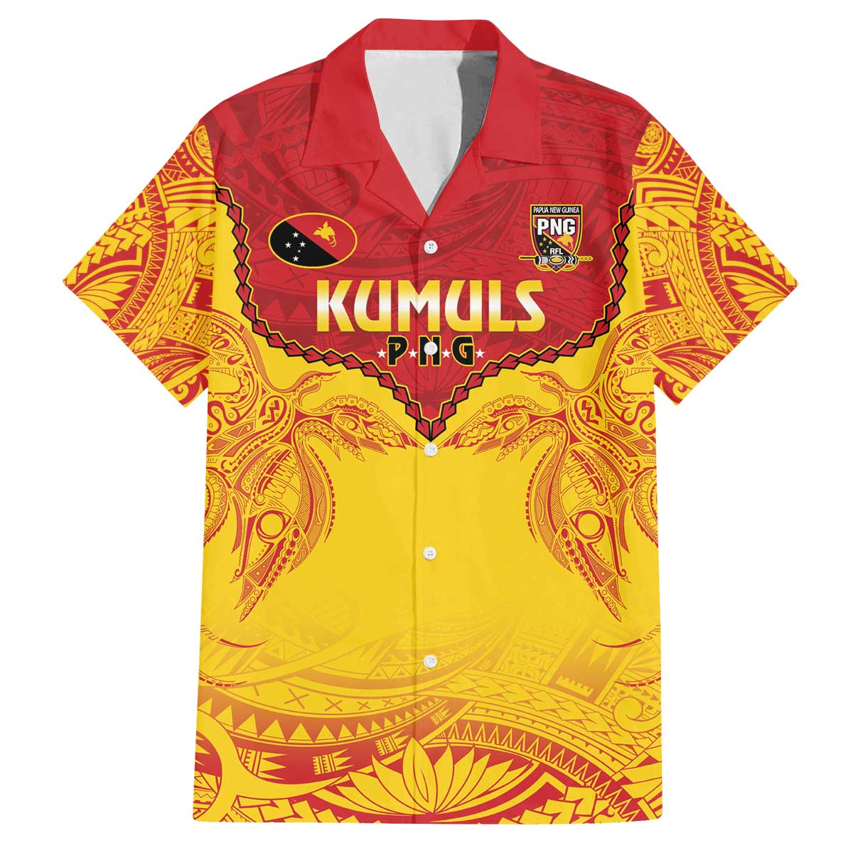 Papua New Guinea Rugby Custom Family Matching Off The Shoulder Long Sleeve Dress and Hawaiian Shirt Go Kumuls PNG - Polynesian Pattern