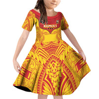 Papua New Guinea Rugby Custom Family Matching Off Shoulder Short Dress and Hawaiian Shirt Go Kumuls PNG - Polynesian Pattern