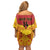 Papua New Guinea Rugby Custom Family Matching Off Shoulder Short Dress and Hawaiian Shirt Go Kumuls PNG - Polynesian Pattern