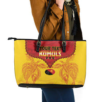 Papua New Guinea Rugby Custom Leather Tote Bag Go Kumuls PNG - Polynesian Pattern LT14 - Polynesian Pride