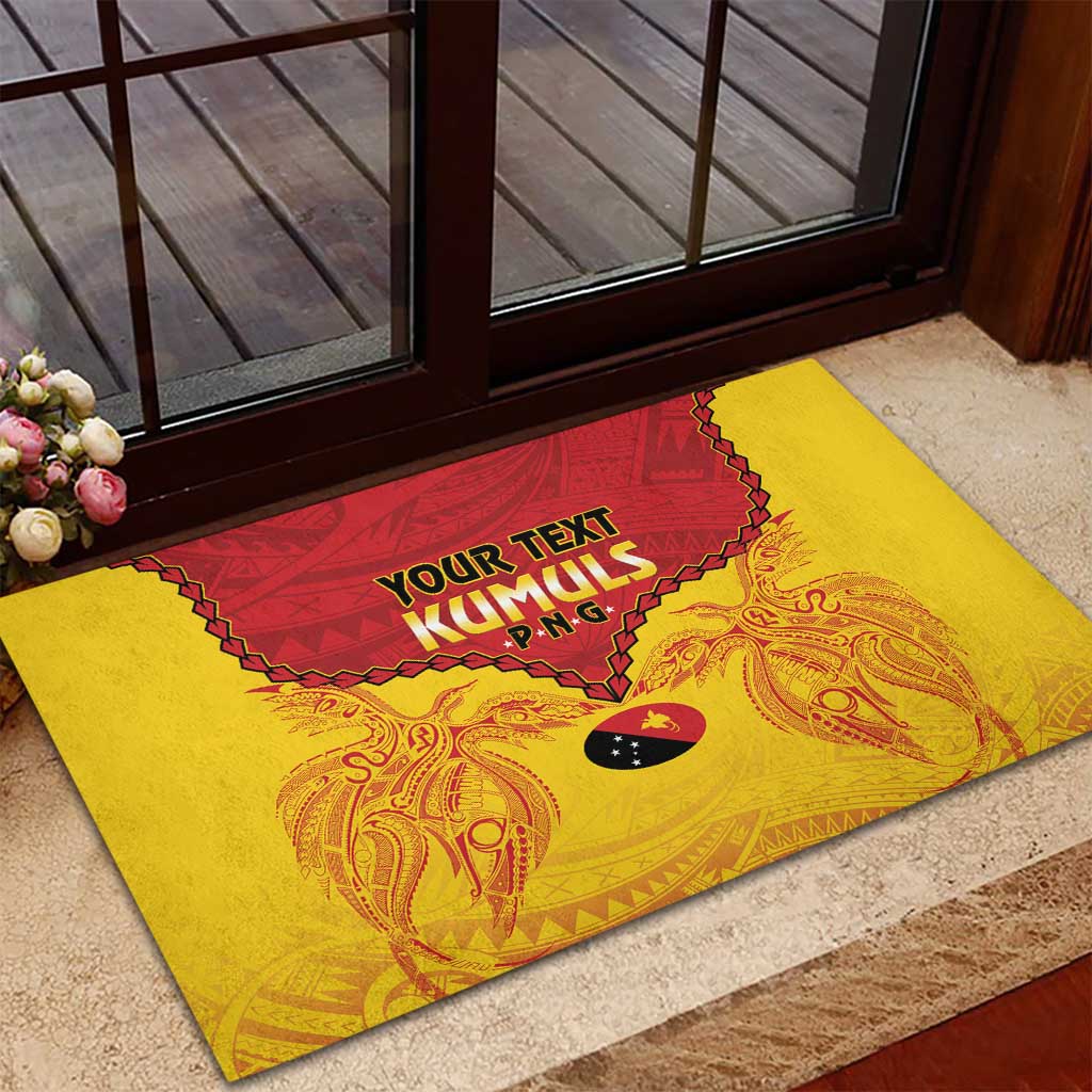 Papua New Guinea Rugby Custom Rubber Doormat Go Kumuls PNG - Polynesian Pattern LT14 - Polynesian Pride
