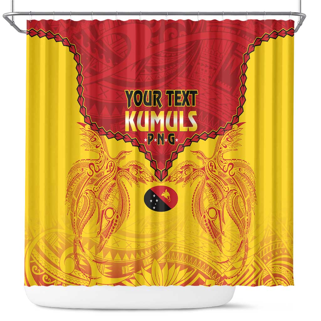 Papua New Guinea Rugby Custom Shower Curtain Go Kumuls PNG - Polynesian Pattern