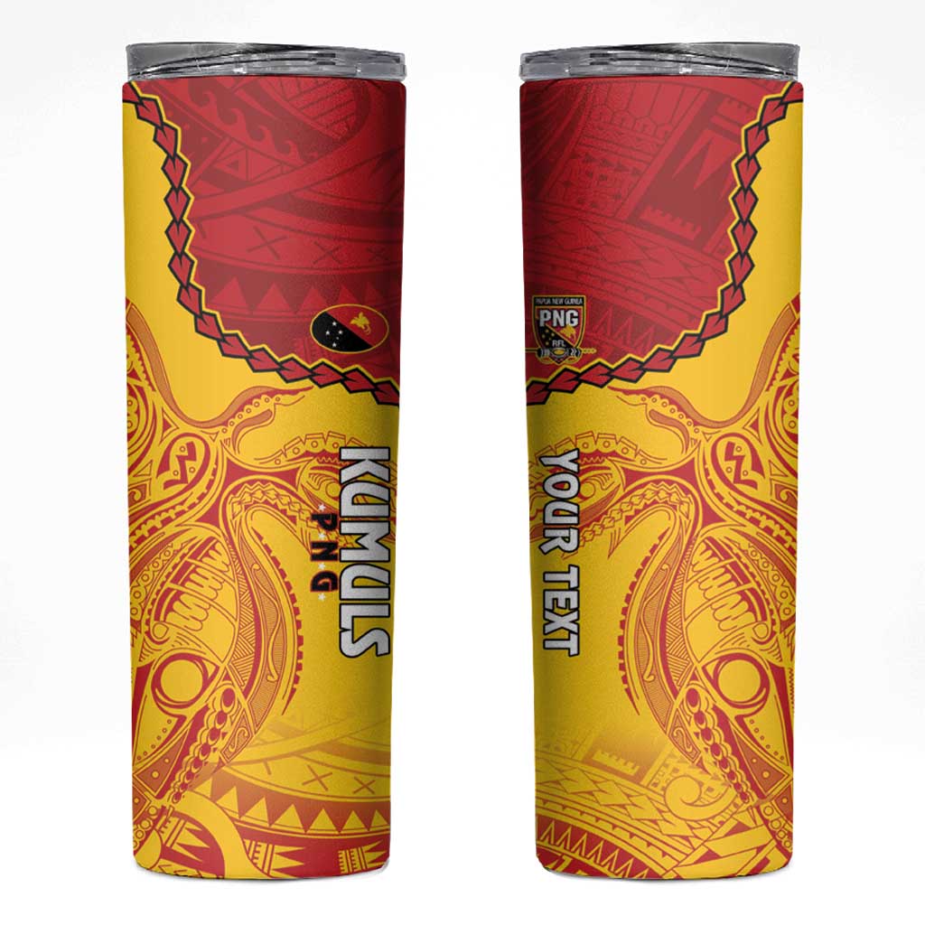 Custom Papua New Guinea Rugby Skinny Tumbler Go Kumuls PNG - Polynesian Pattern