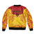 Papua New Guinea Rugby Custom Sleeve Zip Bomber Jacket Go Kumuls PNG - Polynesian Pattern