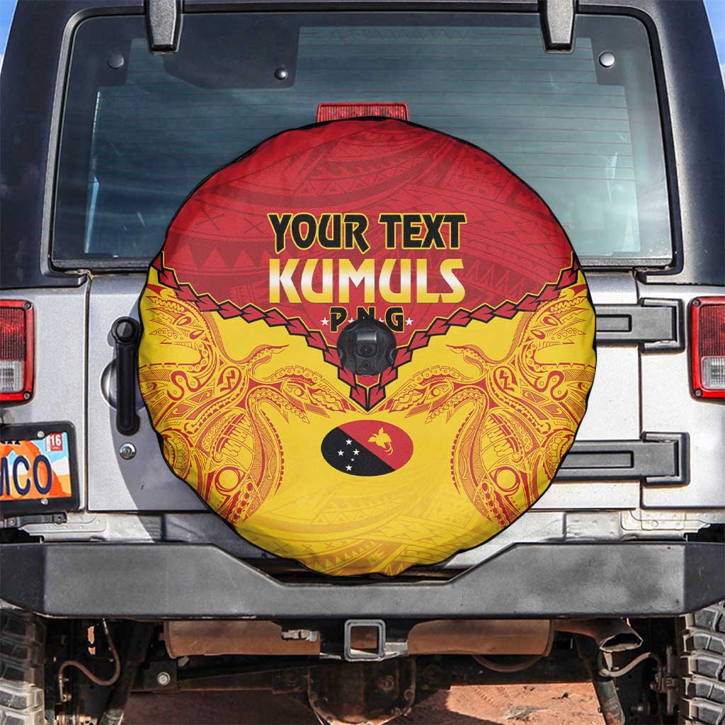Papua New Guinea Rugby Custom Spare Tire Cover Go Kumuls PNG - Polynesian Pattern LT14 Yellow - Polynesian Pride
