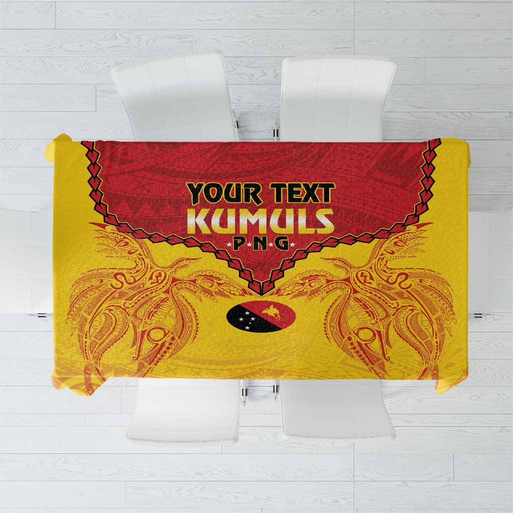 Papua New Guinea Rugby Custom Tablecloth Go Kumuls PNG - Polynesian Pattern LT14 Yellow - Polynesian Pride