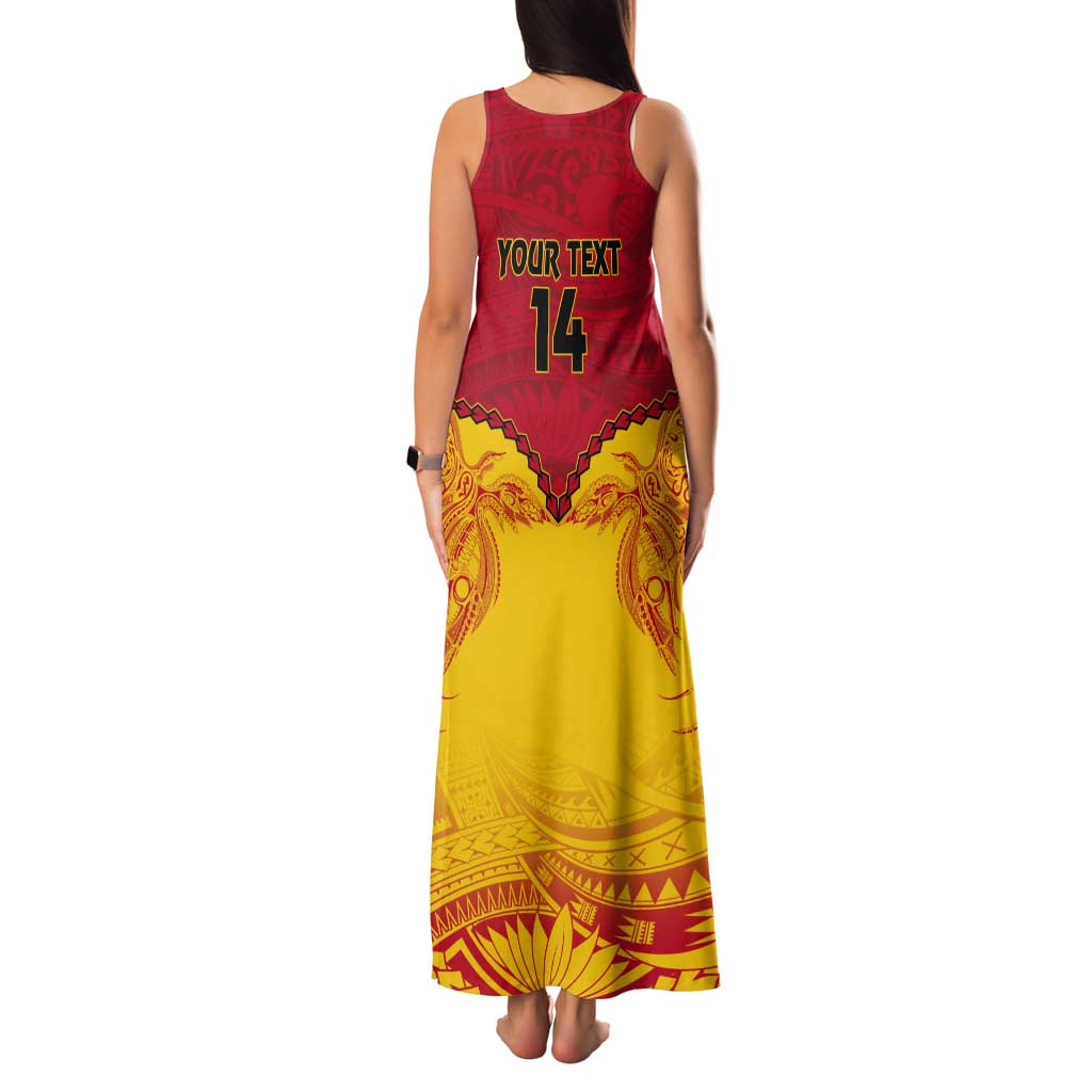 Papua New Guinea Rugby Custom Tank Maxi Dress Go Kumuls PNG - Polynesian Pattern