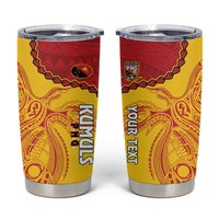 Custom Papua New Guinea Rugby Tumbler Cup Go Kumuls PNG - Polynesian Pattern LT14 Yellow - Polynesian Pride