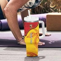 Custom Papua New Guinea Rugby Tumbler With Handle Go Kumuls PNG - Polynesian Pattern LT14 - Polynesian Pride