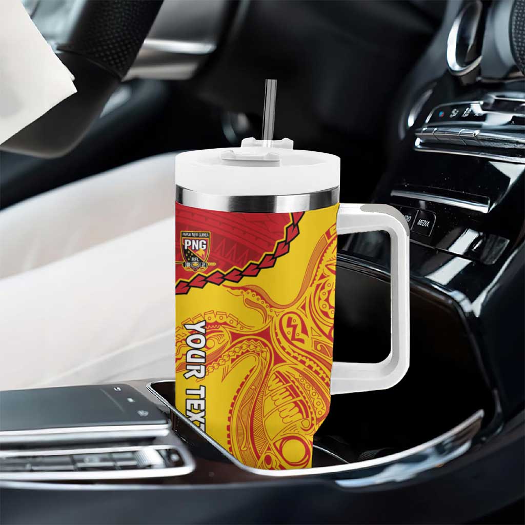 Custom Papua New Guinea Rugby Tumbler With Handle Go Kumuls PNG - Polynesian Pattern LT14 - Polynesian Pride