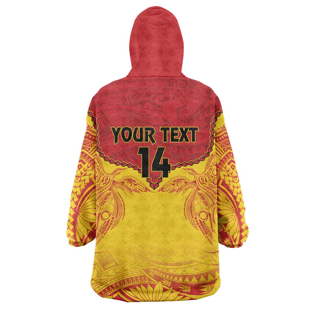 Papua New Guinea Rugby Custom Wearable Blanket Hoodie Go Kumuls PNG - Polynesian Pattern LT14 - Polynesian Pride