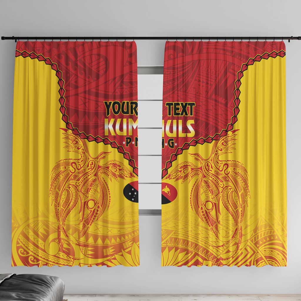 Papua New Guinea Rugby Custom Window Curtain Go Kumuls PNG - Polynesian Pattern