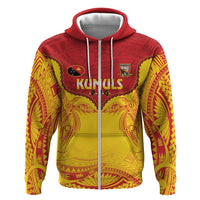 Papua New Guinea Rugby Custom Zip Hoodie Go Kumuls PNG - Polynesian Pattern