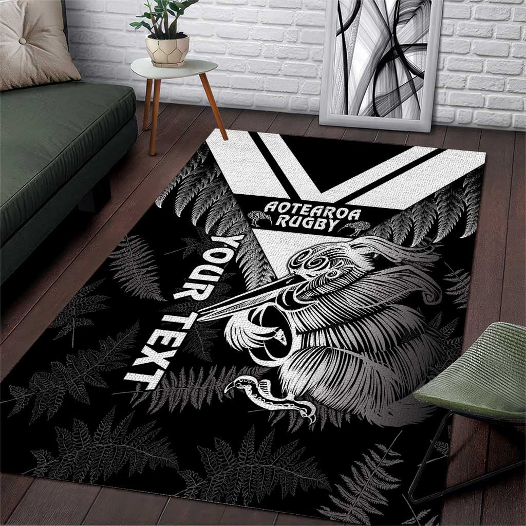 Aotearoa Silver Fern Rugby Custom Area Rug 2024 Go Kiwi