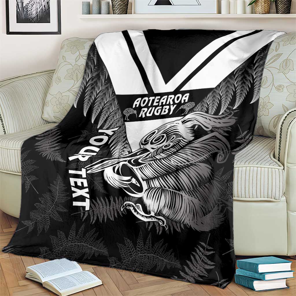 Aotearoa Silver Fern Rugby Custom Blanket 2024 Go Kiwi LT14 - Polynesian Pride