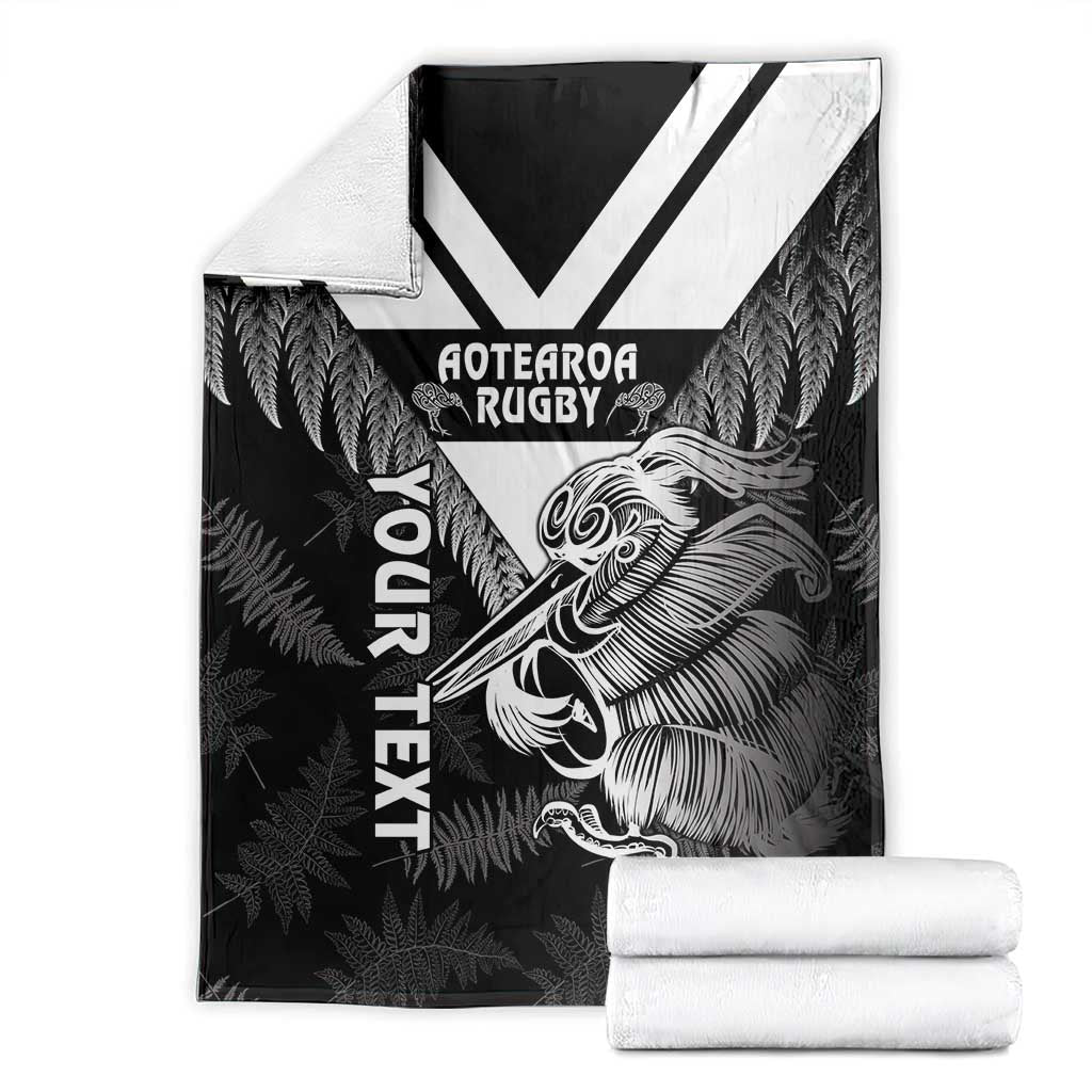 Aotearoa Silver Fern Rugby Custom Blanket 2024 Go Kiwi LT14 - Polynesian Pride