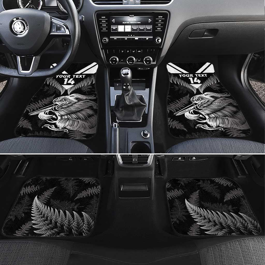 Aotearoa Silver Fern Rugby Custom Car Mats 2024 Go Kiwi LT14 Set 4pcs Black - Polynesian Pride