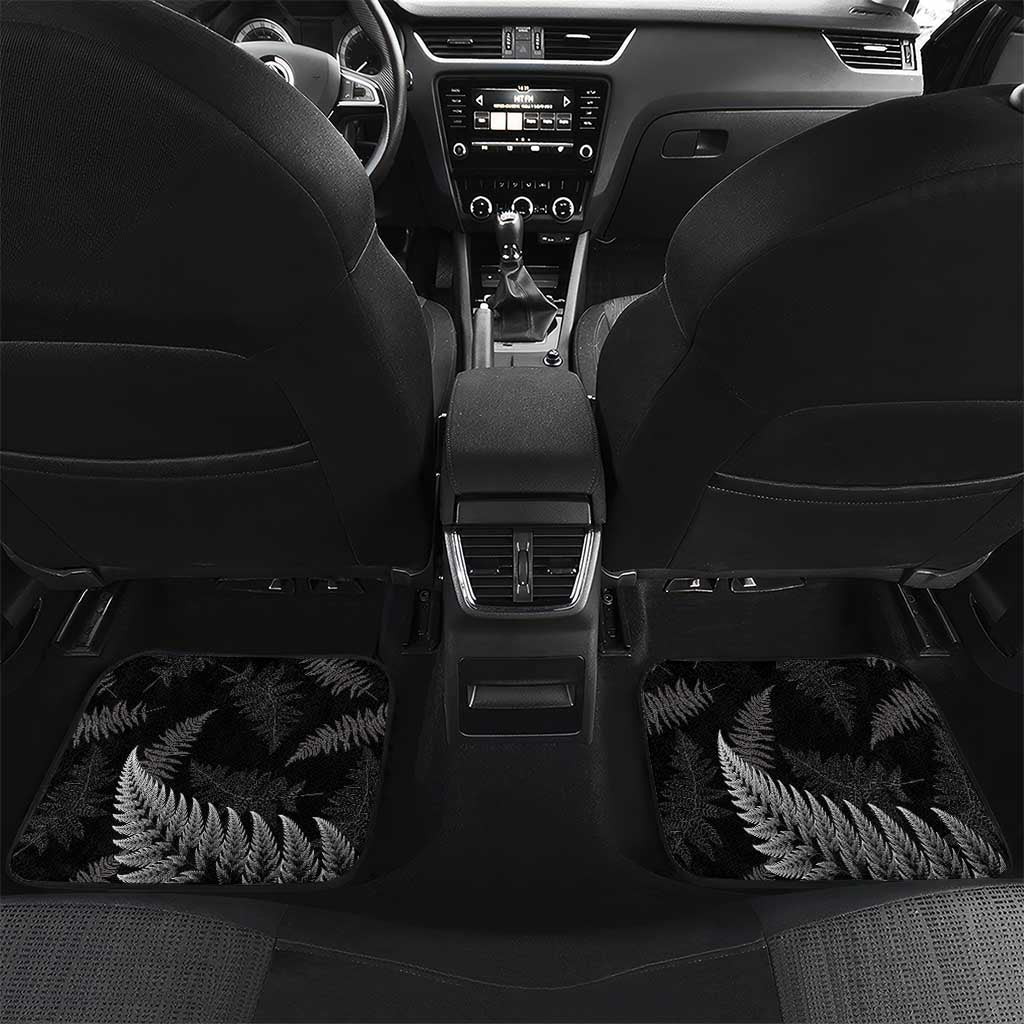 Aotearoa Silver Fern Rugby Custom Car Mats 2024 Go Kiwi LT14 Set 2pcs - Back Black - Polynesian Pride