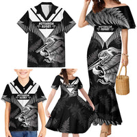 Aotearoa Silver Fern Rugby Custom Family Matching Mermaid Dress and Hawaiian Shirt 2024 Go Kiwi