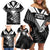 Aotearoa Silver Fern Rugby Custom Family Matching Off Shoulder Short Dress and Hawaiian Shirt 2024 Go Kiwi