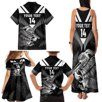 Aotearoa Silver Fern Rugby Custom Family Matching Tank Maxi Dress and Hawaiian Shirt 2024 Go Kiwi