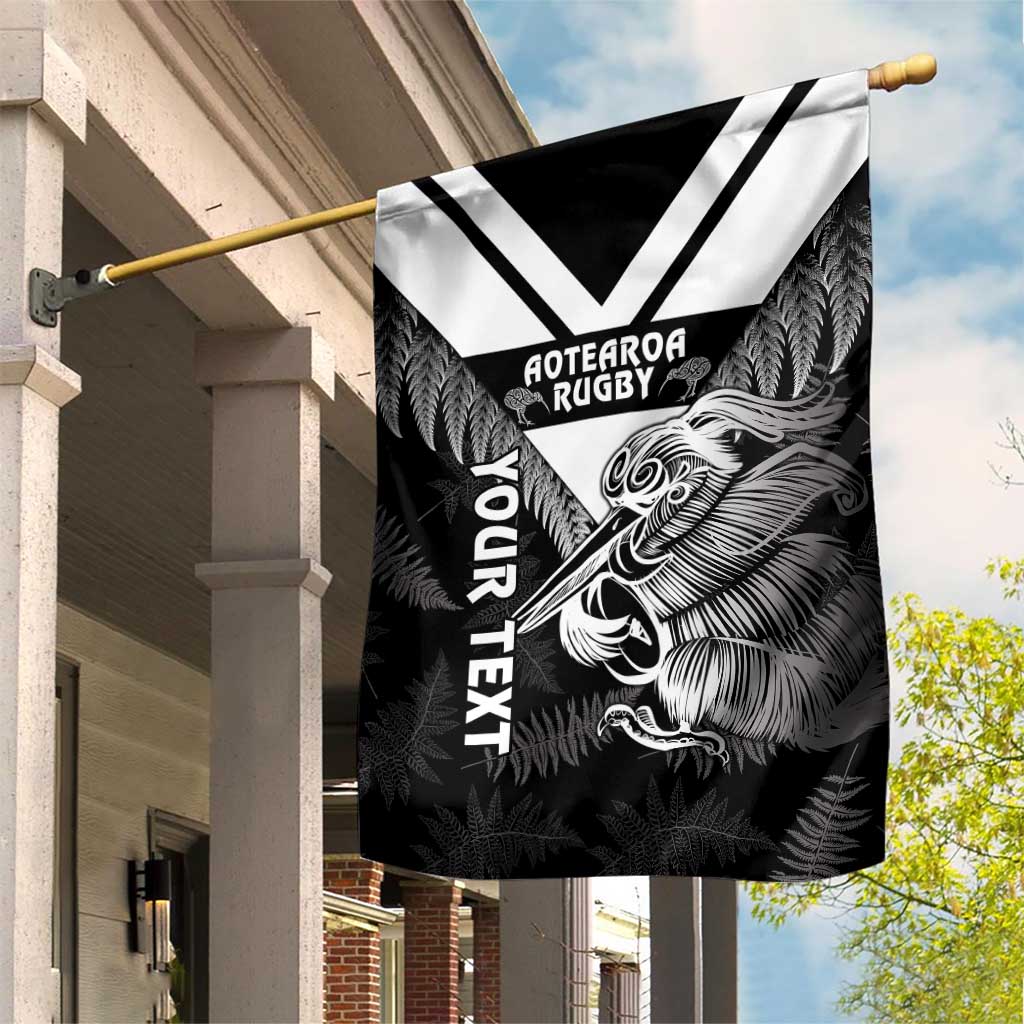 Aotearoa Silver Fern Rugby Custom Garden Flag 2024 Go Kiwi LT14 House Flag Black - Polynesian Pride