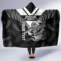 Aotearoa Silver Fern Rugby Custom Hooded Blanket 2024 Go Kiwi LT14 One Size Black - Polynesian Pride