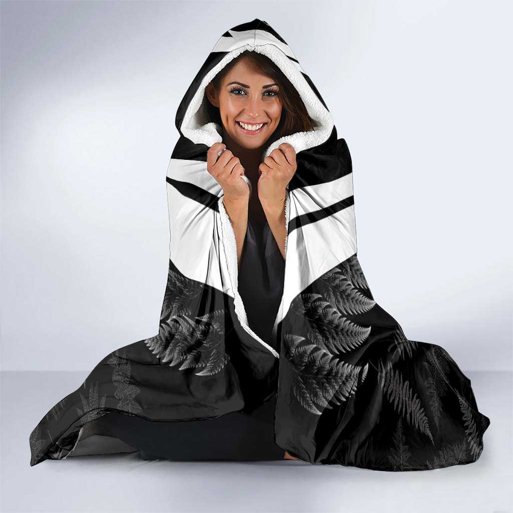 Aotearoa Silver Fern Rugby Custom Hooded Blanket 2024 Go Kiwi LT14 - Polynesian Pride