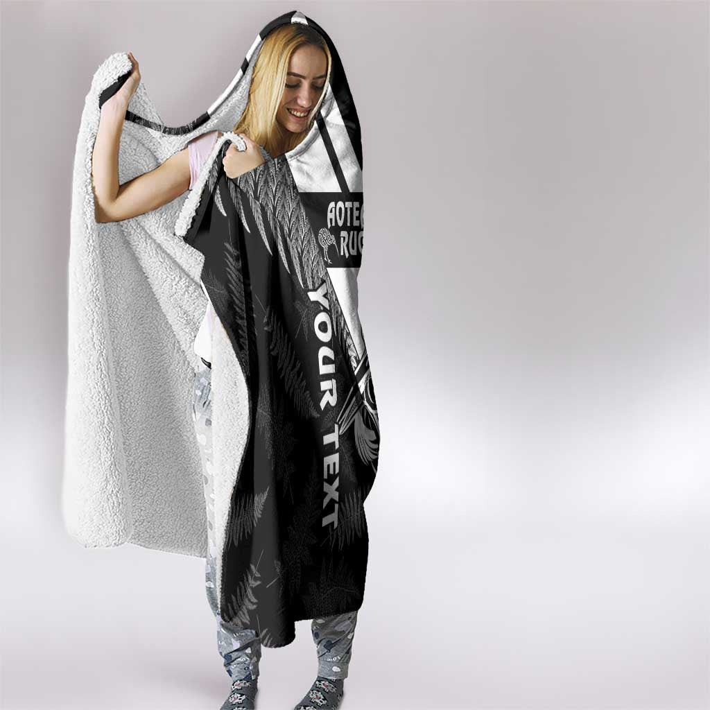 Aotearoa Silver Fern Rugby Custom Hooded Blanket 2024 Go Kiwi LT14 - Polynesian Pride