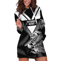 Aotearoa Silver Fern Rugby Custom Hoodie Dress 2024 Go Kiwi LT14 Black - Polynesian Pride