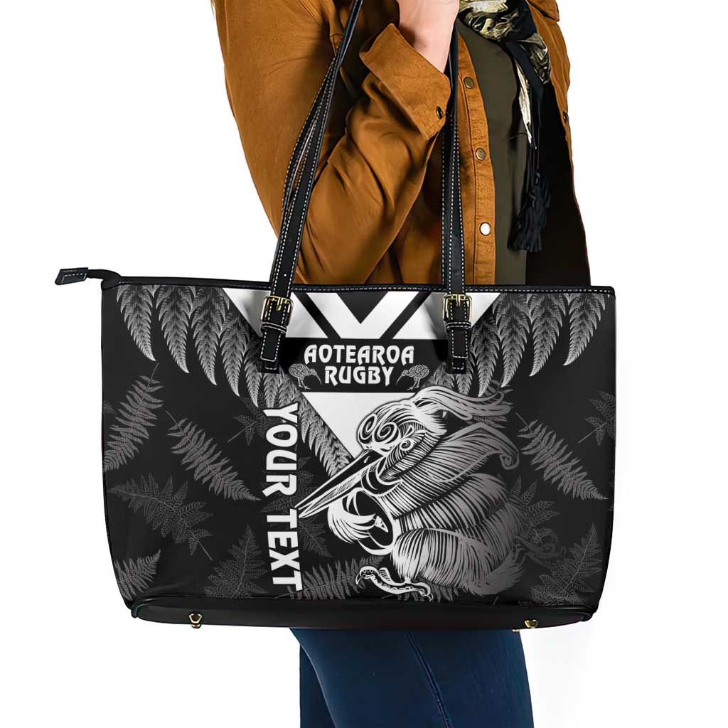 Aotearoa Silver Fern Rugby Custom Leather Tote Bag 2024 Go Kiwi LT14 - Polynesian Pride