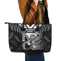 Aotearoa Silver Fern Rugby Custom Leather Tote Bag 2024 Go Kiwi LT14 - Polynesian Pride
