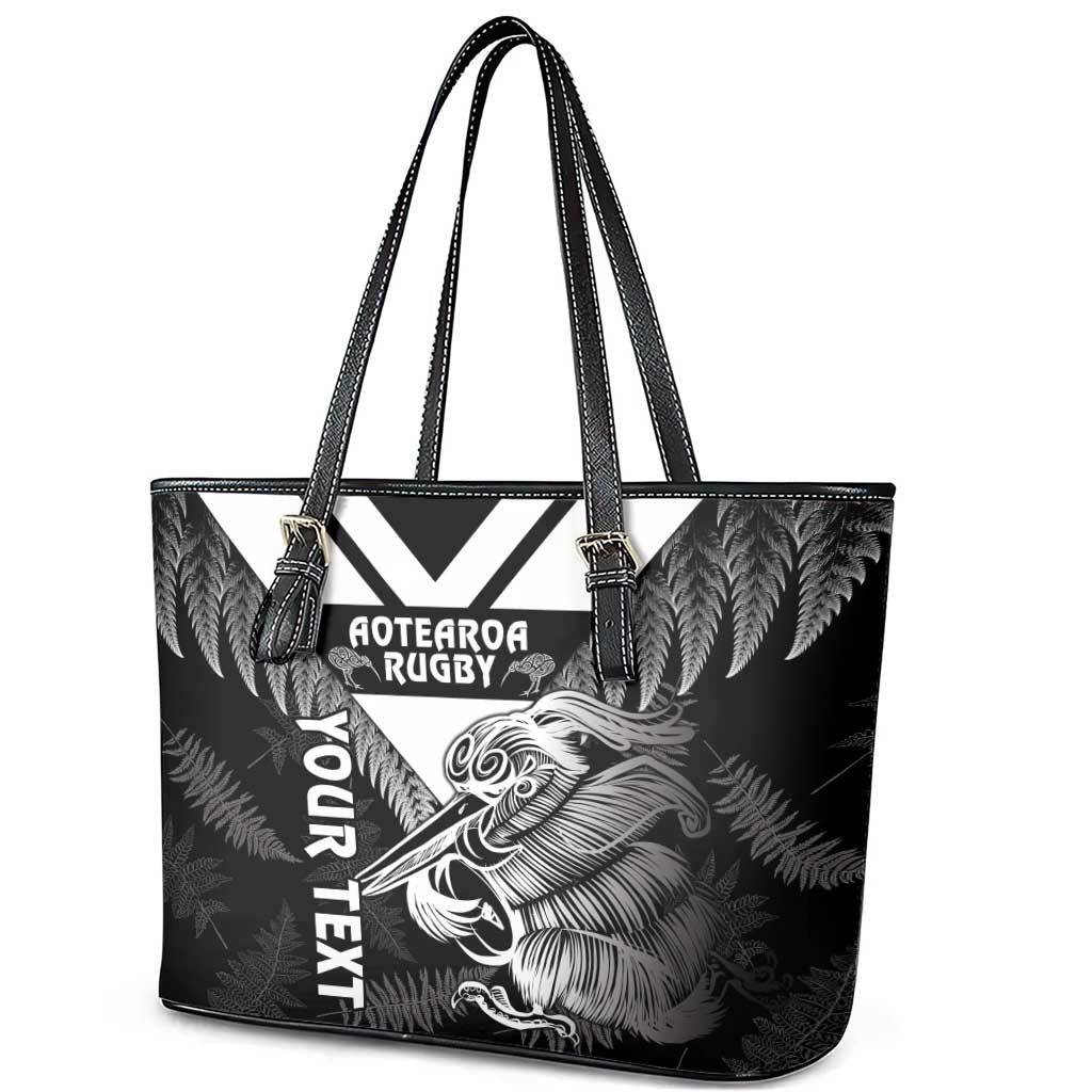 Aotearoa Silver Fern Rugby Custom Leather Tote Bag 2024 Go Kiwi LT14 - Polynesian Pride