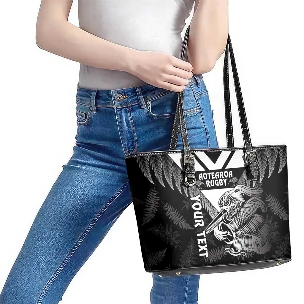 Aotearoa Silver Fern Rugby Custom Leather Tote Bag 2024 Go Kiwi LT14 - Polynesian Pride
