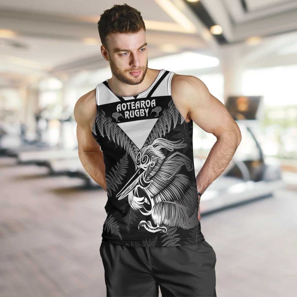 Aotearoa Silver Fern Rugby Custom Men Tank Top 2024 Go Kiwi LT14 Black - Polynesian Pride