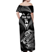 Aotearoa Silver Fern Rugby Custom Off Shoulder Maxi Dress 2024 Go Kiwi LT14 - Polynesian Pride