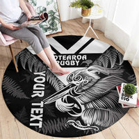 Aotearoa Silver Fern Rugby Custom Round Carpet 2024 Go Kiwi